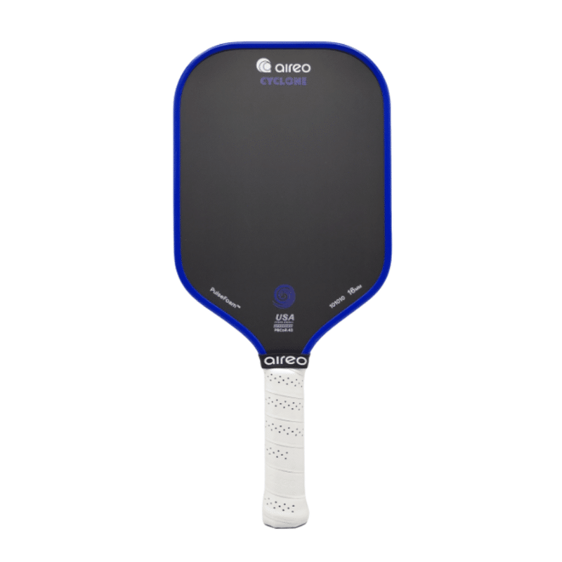Chargez l'image dans la visionneuse de la galerie, Raquette AIREO Cyclone 16 mm pour pickleball avec noyau en mousse pulsée et surface en fibre de carbone T700.
