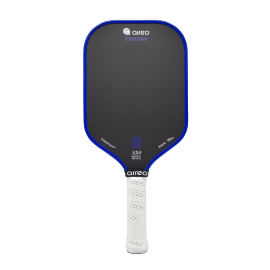 Raquette AIREO Cyclone 16 mm pour pickleball avec noyau en mousse pulsée et surface en fibre de carbone T700.