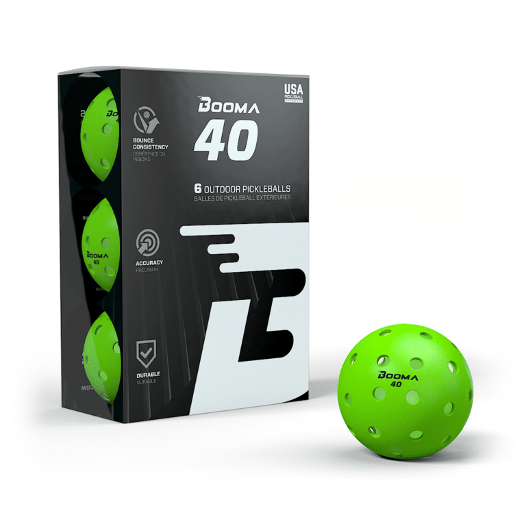 Chargez l'image dans la visionneuse de la galerie, Image d'une boîte de 6 balles de pickleball BOOMA 40 vertes.
