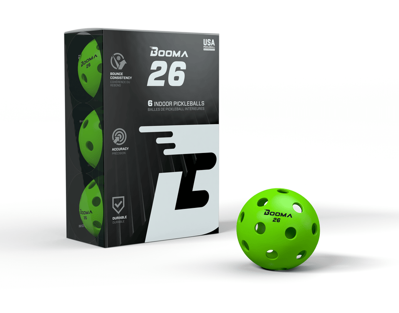 Chargez l'image dans la visionneuse de la galerie, Image d'une boîte de 6 balles de pickleball BOOMA 40 vertes.
