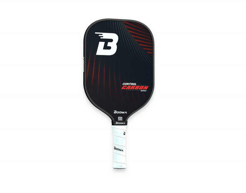 Chargez l'image dans la visionneuse de la galerie, Image de la raquette de pickleball BOOMA Control Carbon Series rouge.
