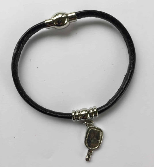 bracelet-en-cuir-pendentif-raquette-de-pickleball