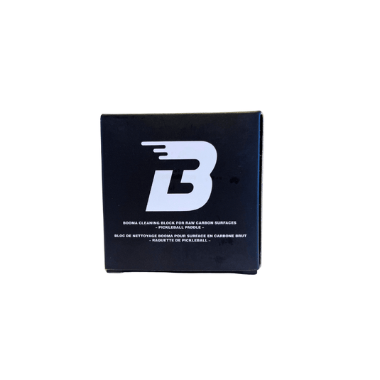 Image d'un bloc de nettoyage pour raquette de pickleball en fibre de carbone brute BOOMA