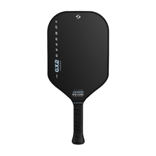 Raquette de pickleball Gearbox GX2 Power Hybrid avec technologie SST 2.0 CarbonRibCore, équilibre parfait entre puissance, contrôle et maniabilité.