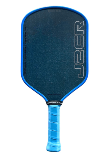 Image d'une raquette de pickleball Honolulu J2CR Crystal Blue Endurance Surface.