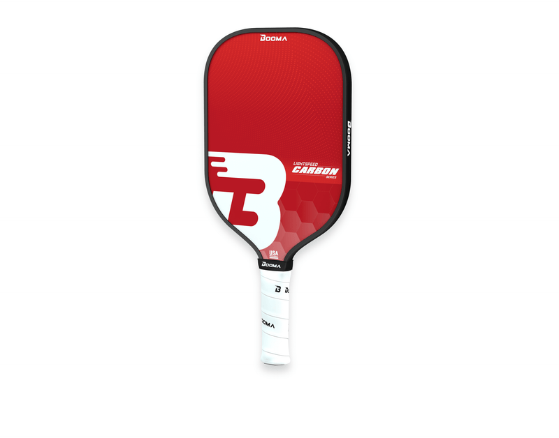 Chargez l'image dans la visionneuse de la galerie, Image de la raquette de pickleball BOOMA Lightspeed Carbon Series rouge.
