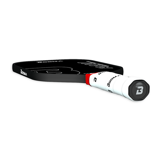 Image d'une raquette de pickleball BOOMA Raw Carbon Allongé.