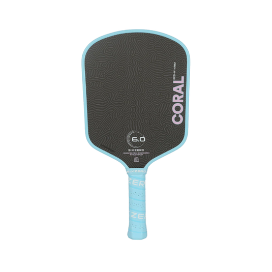 Image d'une raquette de pickleball Six Zero Coral Widebody lègère lightweight.