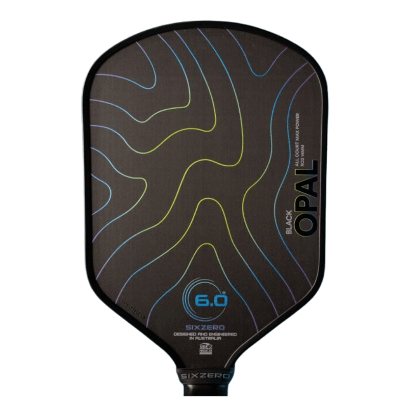 Chargez l'image dans la visionneuse de la galerie, Image d’une raquette de pickleball Six Zero Black Opal.
