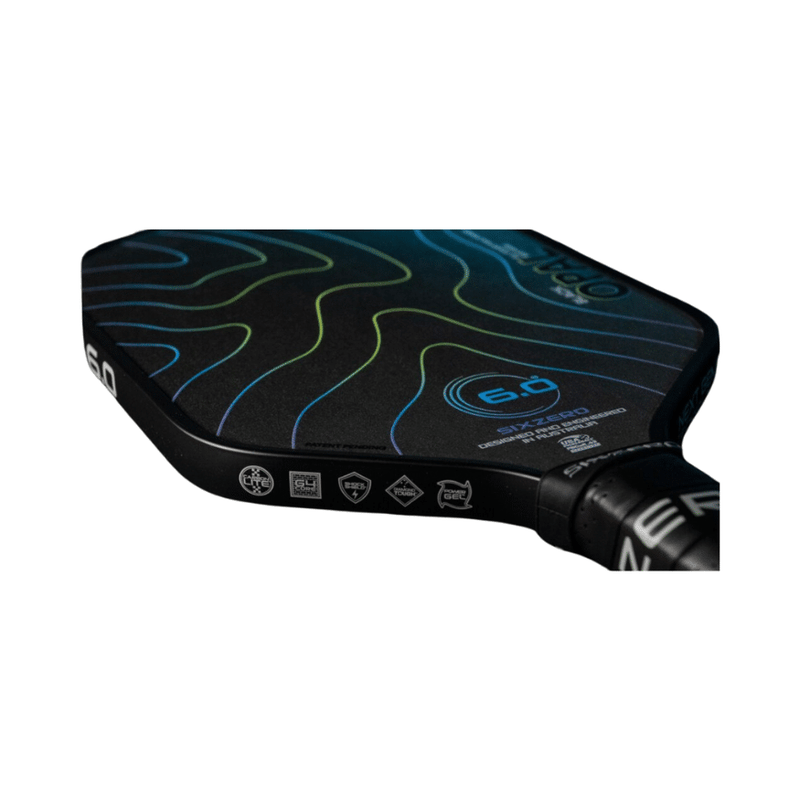 Chargez l'image dans la visionneuse de la galerie, Image d’une raquette de pickleball Six Zero Black Opal.

