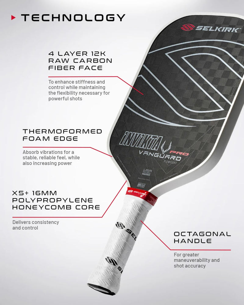 Chargez l'image dans la visionneuse de la galerie, Image des avantages d'une raquette de pickleball Selkirk Vanguard Pro.
