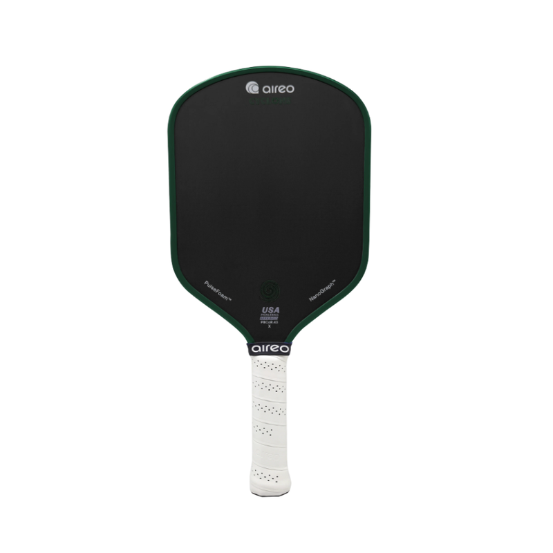 Chargez l'image dans la visionneuse de la galerie, Raquette de pickleball Aireo Cyclone Nanograph hybrid vert. Aireo Cyclone Nanograph hybrid green pickleball paddle.
