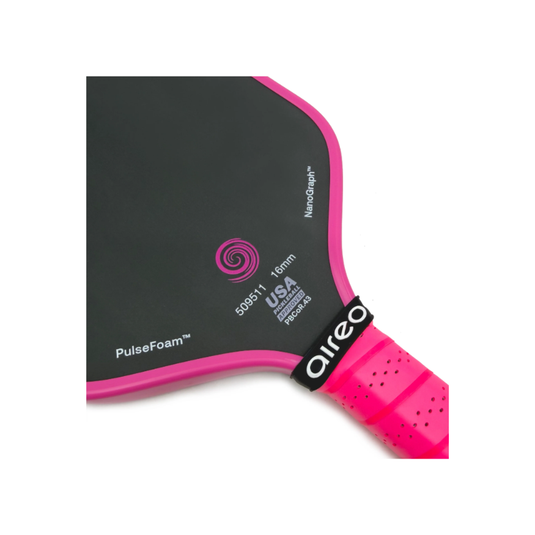 Image d’une raquette de pickleball AIREO Cyclone NanoGraph - Rose vif.
