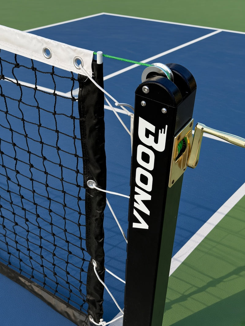 Load image into Gallery viewer, Image du système de filet de pickleball encastré au sol BOOMA.
