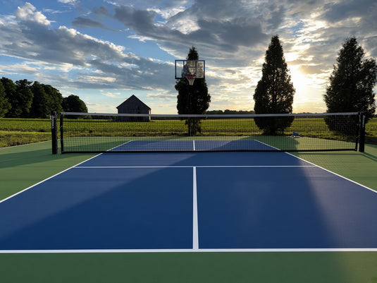 Image du système de filet de pickleball encastré au sol BOOMA.