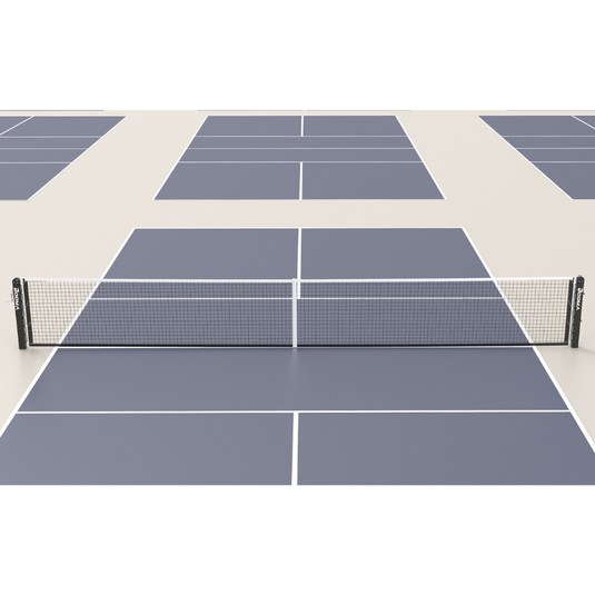 Image du système de filet de pickleball encastré au sol BOOMA.