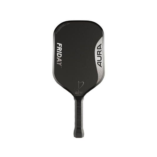 Image d’une raquette de pickleball Friday Aura Allongé.
