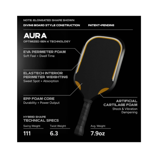 Image d’une raquette de pickleball Friday Aura Hybride.
