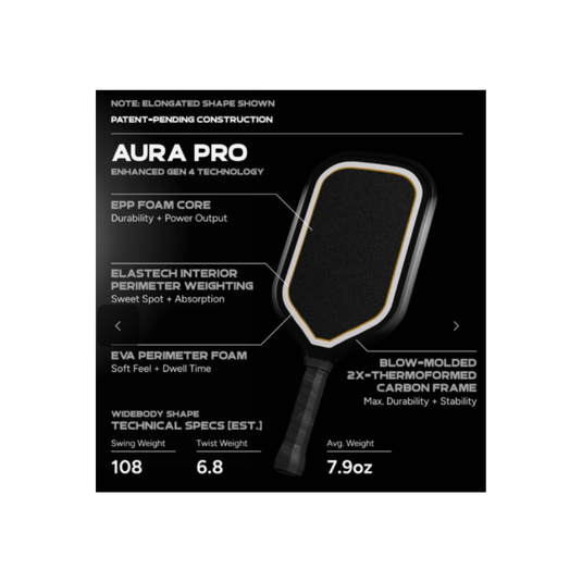 Image d’une raquette de pickleball Friday Aura Pro widebody.