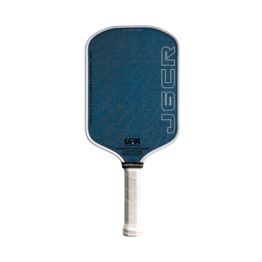 Image d'une raquette de pickleball Honolulu J6CR crystal blue endurance blanc.