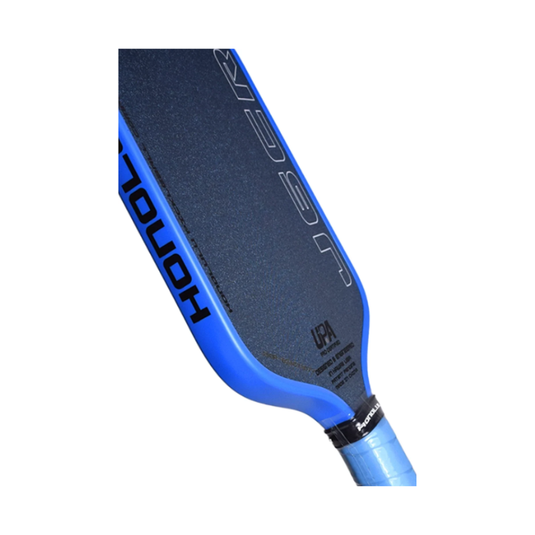 Image d'une raquette de pickleball Honolulu J6CR crystal blue endurance bleu.