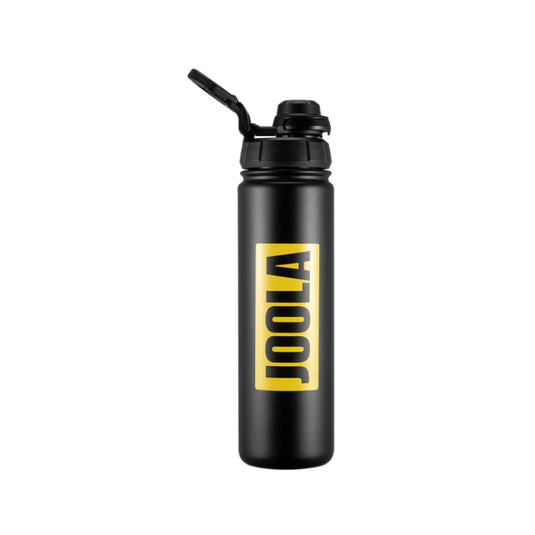 Image d'une bouteille d'eau Joola 650 ml noir et jaune.