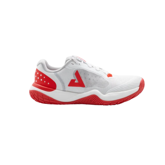 Image d'un soulier de pickleball Joola FUNKSH1n_PB : R4LLy Chaussure de Pickleball pour femme blanc et rouge.