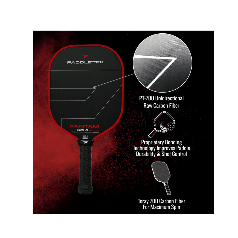 Chargez l'image dans la visionneuse de la galerie, Image d'une raquette de pickleball Paddletek Bantam ESQ-C.
