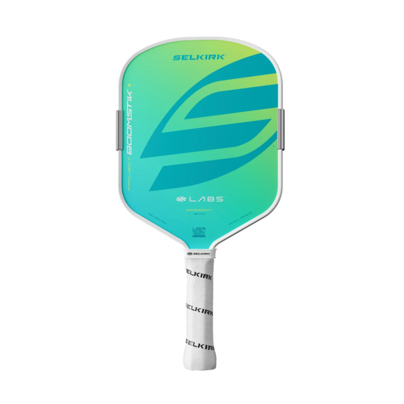 Load image into Gallery viewer, Image d'une raquette de pickleball Selkirk Boomstik LABS Projet Calypso Allongée.
