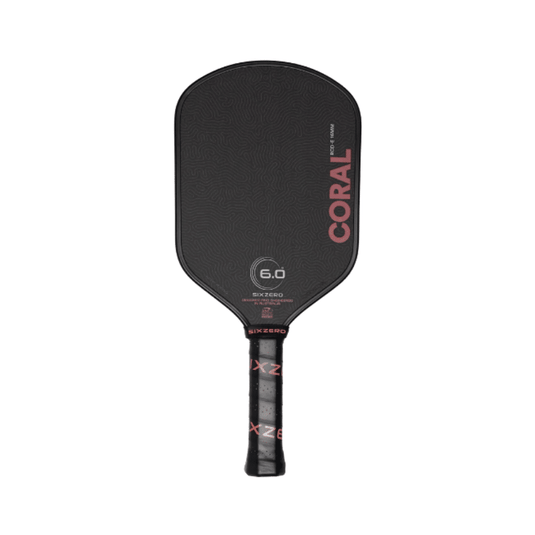 Image d’une raquette de pickleball Six Zero Coral Allongé 16 mm.