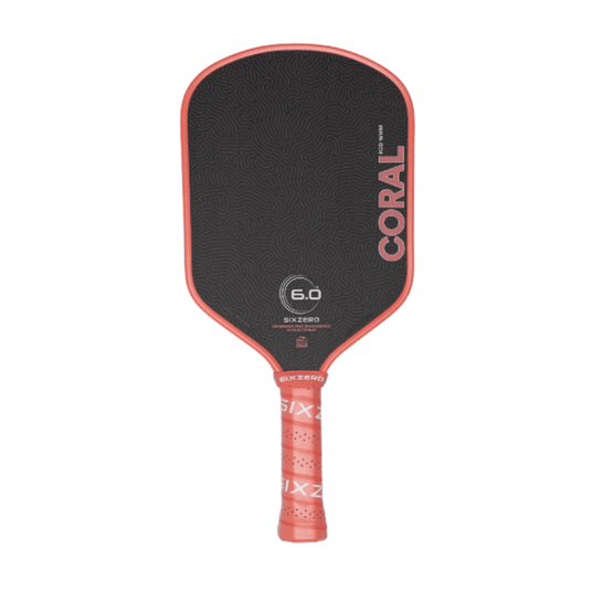 Image d’une raquette de pickleball Six Zero Coral Hybrid 16 mm.