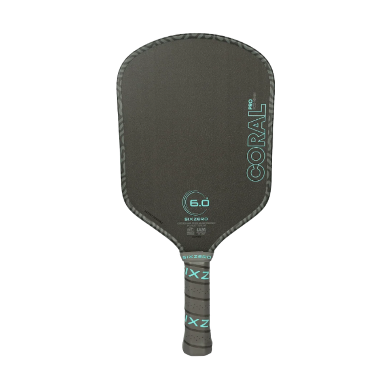 Load image into Gallery viewer, Raquette de Pickleball Six Zéro coral Hybride couleur bleu électrique.
