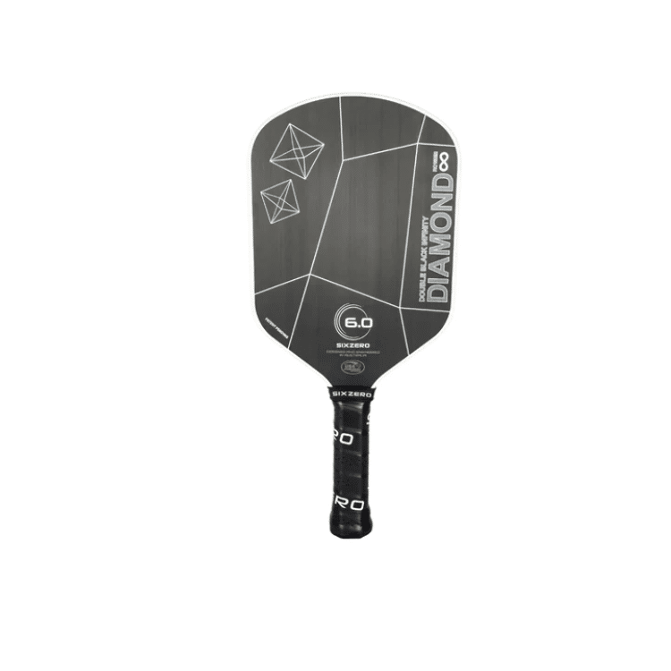 Chargez l'image dans la visionneuse de la galerie, Image d'une raquette de pickleball Infinity Double Black Diamond Control de Six Zero.

